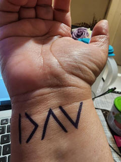 I Am Greater Than My Highs And Lows Symbol Semi-Permanent Tattoo - Set of 2 - Customer Photo From Ariane C Rivero