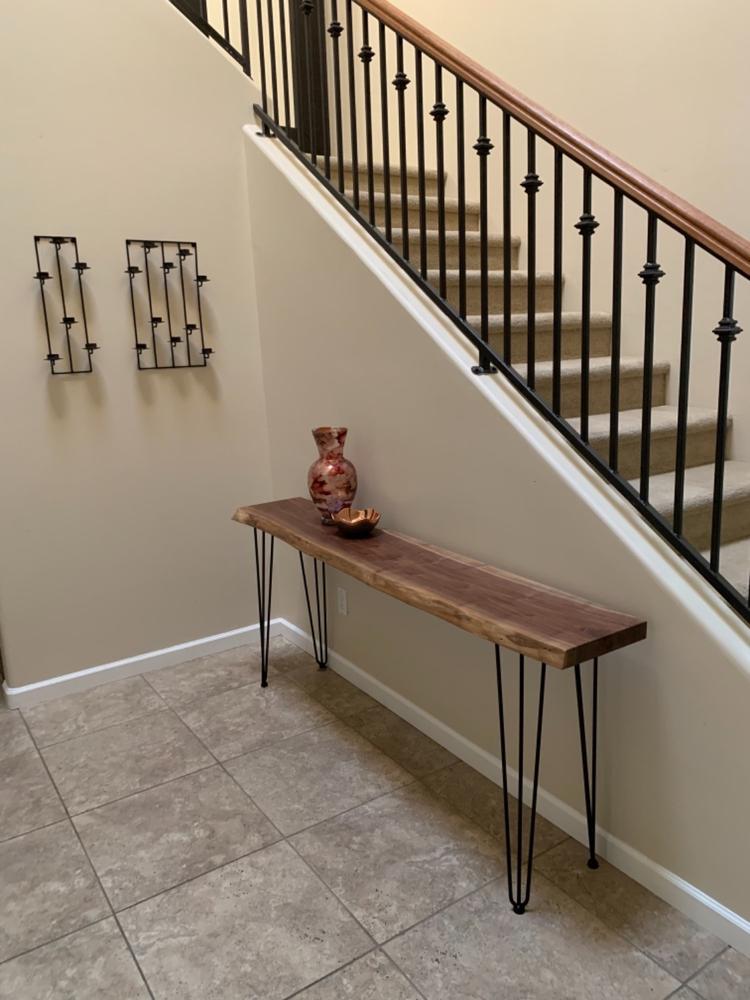 6ft Handmade Live Edge Walnut Console Table - Customer Photo From Florine