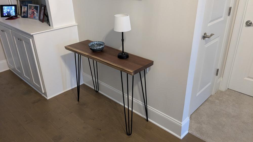 Custom-Made Live Edge Walnut Console Table - Customer Photo From Tim Beck