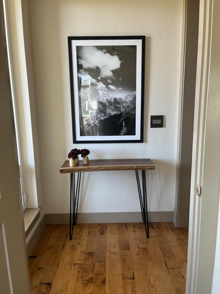 Custom-Made Live Edge Walnut Console Table - Customer Photo From Sarah Fredricks