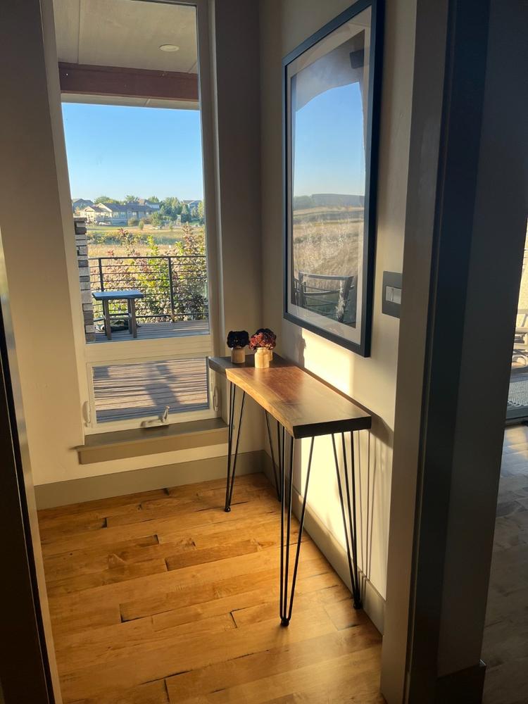 Custom-Made Live Edge Walnut Console Table - Customer Photo From Sarah Fredricks