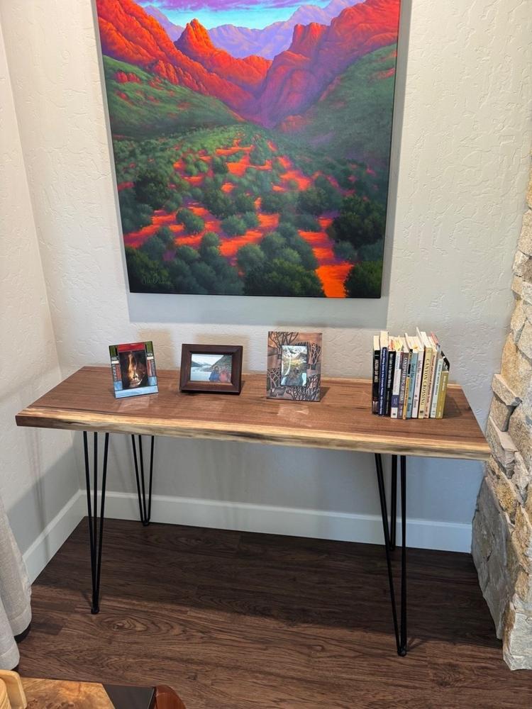 Custom-Made Live Edge Walnut Console Table - Customer Photo From Kurt Krause