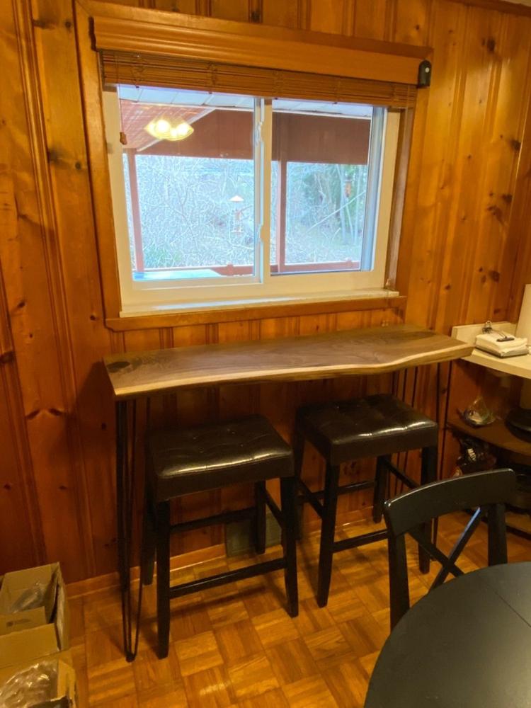Live edge walnut handmade solid bar table - Customer Photo From Andrew Artis