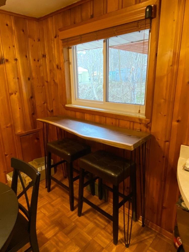 Live edge walnut handmade solid bar table - Customer Photo From Andrew Artis