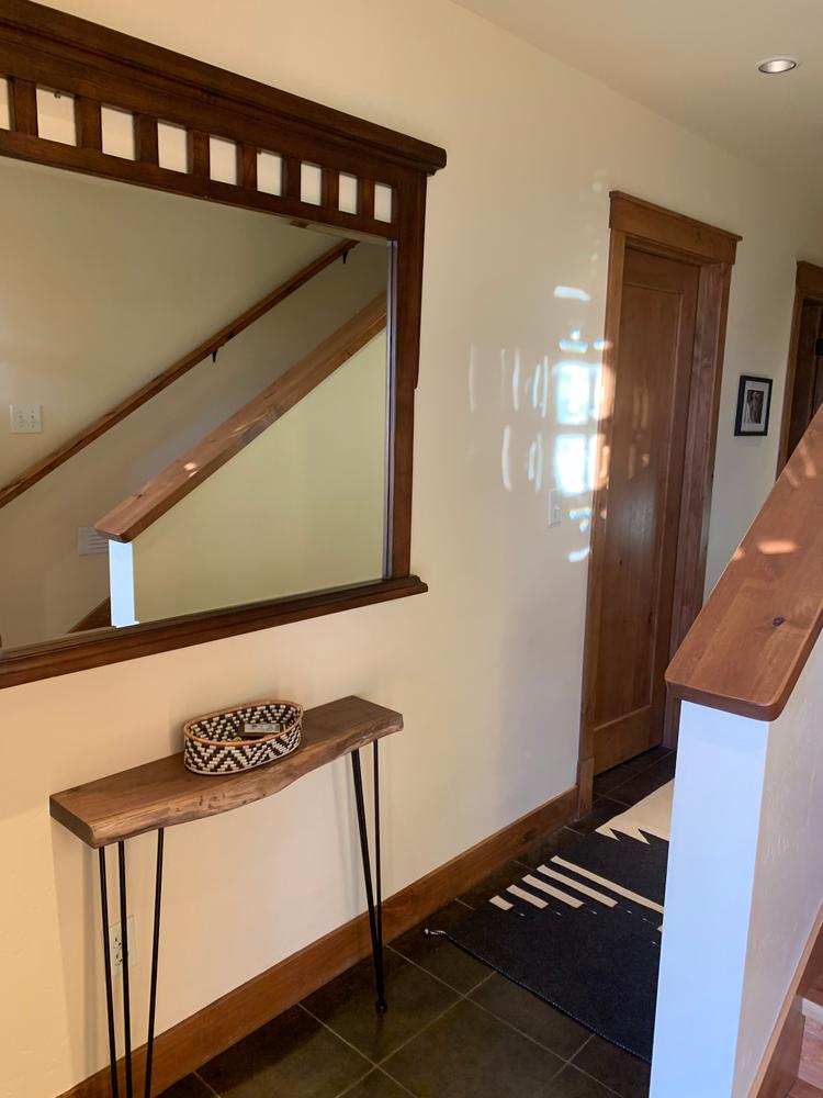 Live Edge Walnut Wall Mounted Console table with Hairpin Legs - Customer Photo From Janna Hansen