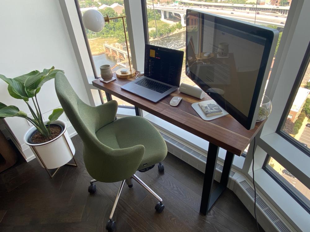 Solid Walnut Narrow Office Desk - Customer Photo From Chase Anderson