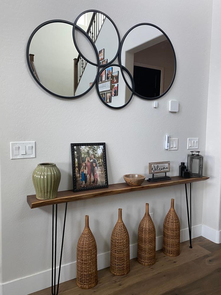 Live Edge Walnut Wall Mounted Console table with Hairpin Legs - Customer Photo From Andrew Garibaldi