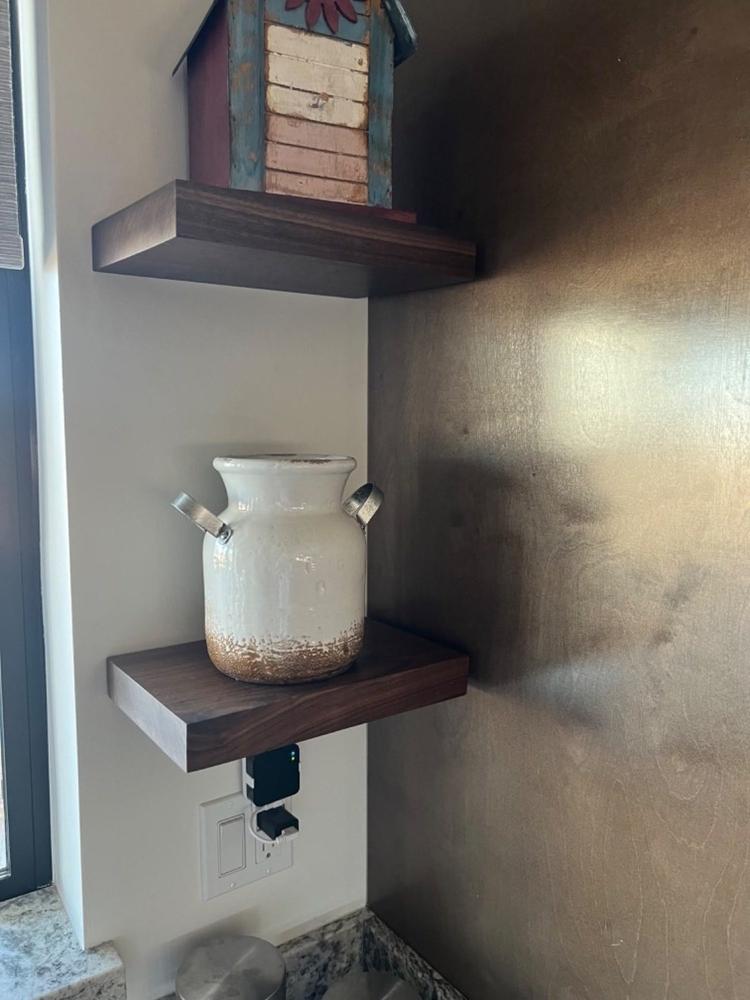 Solid Walnut Floating Shelf - Customer Photo From Carol Billington