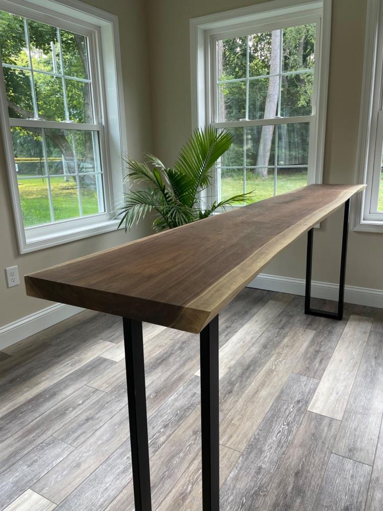 Handmade Solid Walnut Live Edge Bar Table - Customer Photo From Thea Carey
