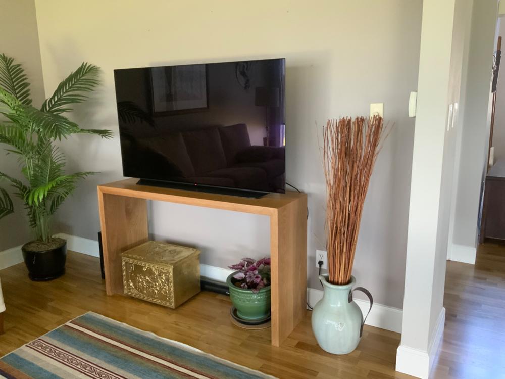 Modern Walnut Waterfall Console Table - Customer Photo From Peggy Nordeen