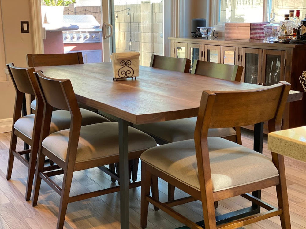 Solid Walnut Dining Table with U-shape Legs - Customer Photo From Matt Irey