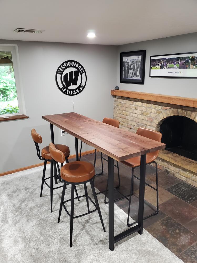 Solid Walnut Bar Table - Customer Photo From Joseph Peterson