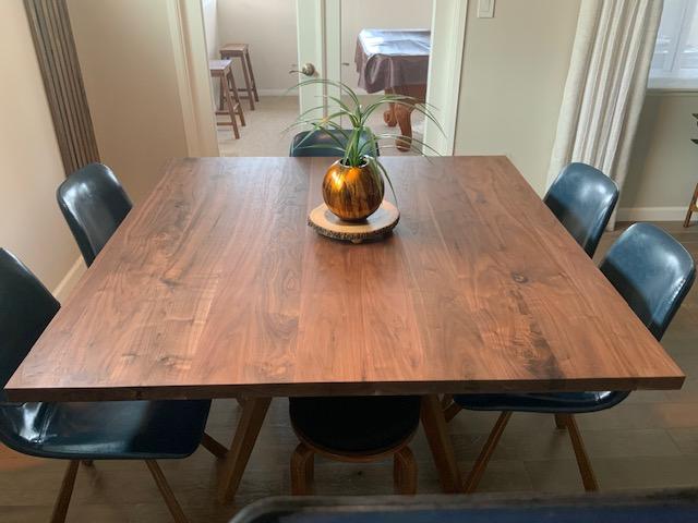 Square Walnut Table Top - Customer Photo From Gina Levine