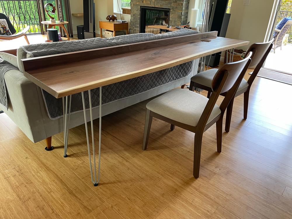 Live Edge Walnut Sofa Table With Edge - Customer Photo From Huda