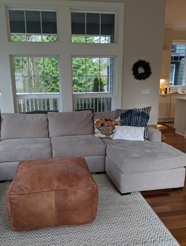 Square | Leather Ottoman Pouf - Customer Photo From Melissa Tilley