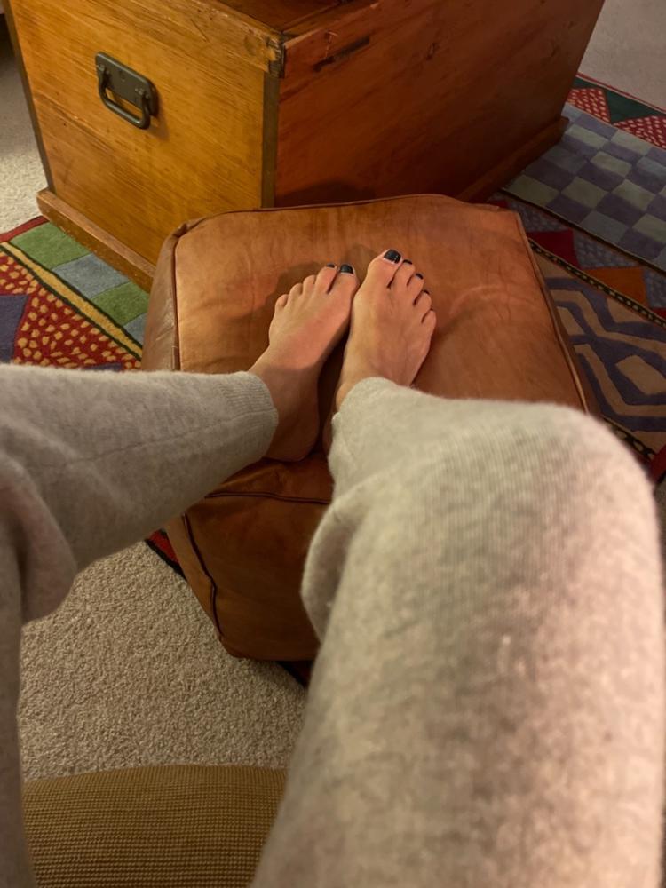 Cube | Leather Ottoman Pouf - Customer Photo From Leslie Foster