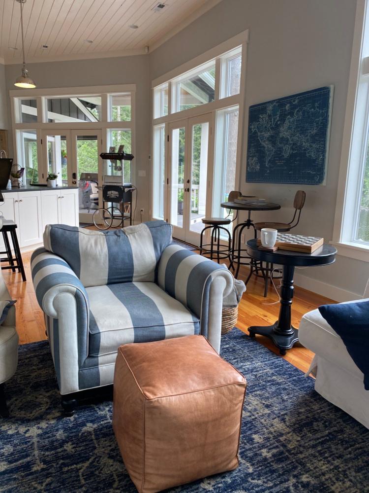 Cube | Leather Ottoman Pouf - Customer Photo From Christina Webster