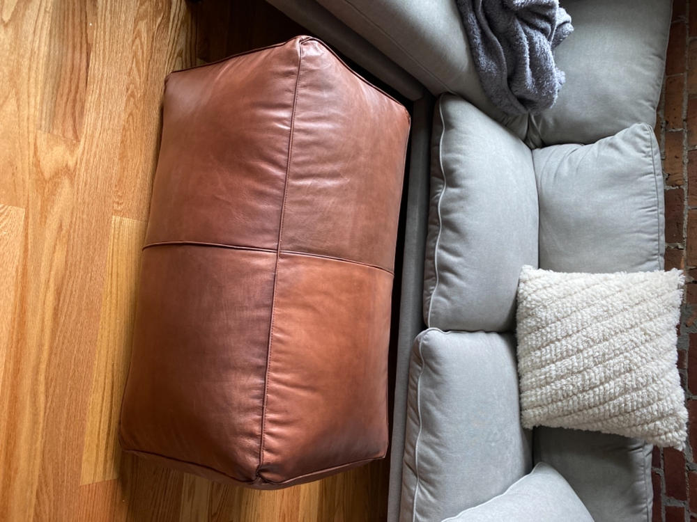 Long | long leather ottoman pouf - Customer Photo From Elizabeth Cournoyer