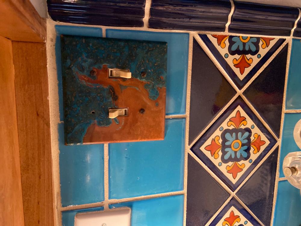 Azul Copper - 2 Duplex Wallplate - Customer Photo From Sandee Thompson