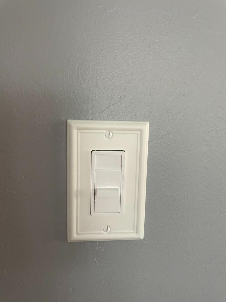 Chelsea White Steel - 1 Rocker Wallplate - Customer Photo From William Woy