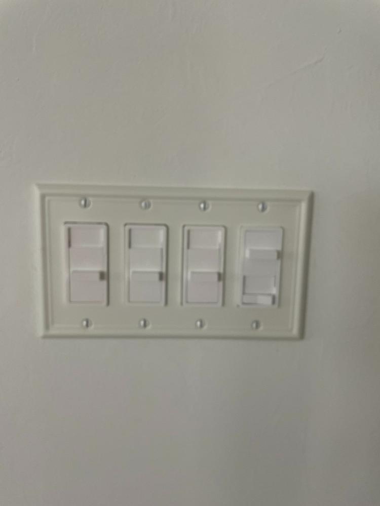 Chelsea White Steel - 1 Rocker Wallplate - Customer Photo From William Woy