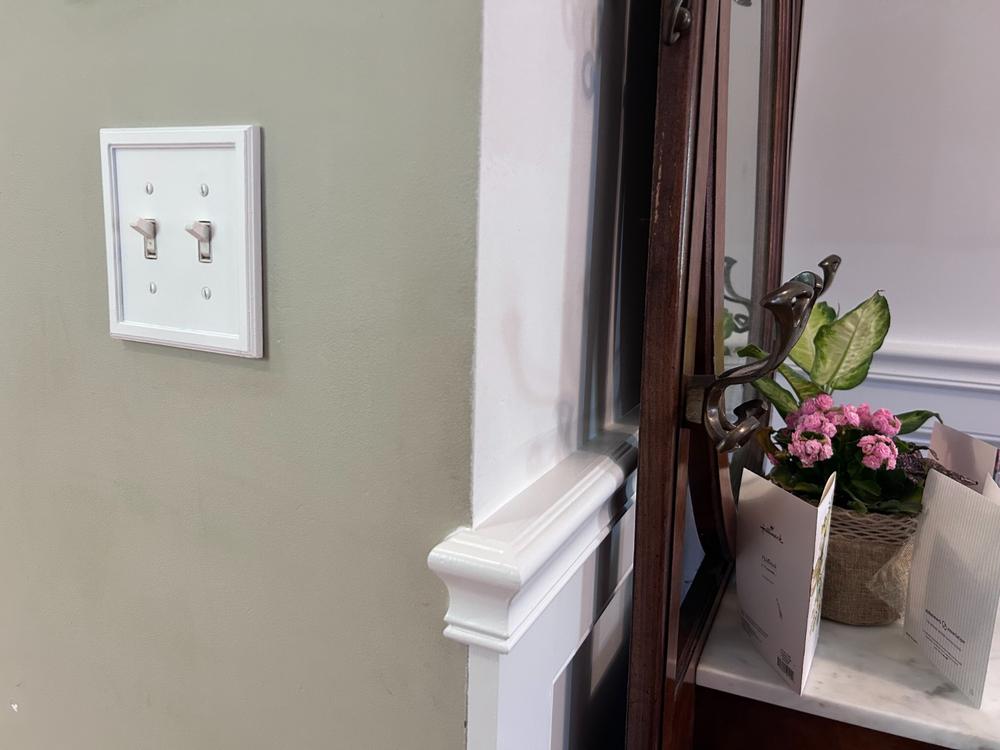 Elly White Wood - 2 Toggle Wallplate - Customer Photo From Frank G.