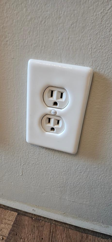 Metro White Ceramic - 2 Toggle Wallplate - Customer Photo From Melissa 