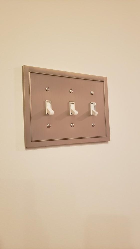 Bethany Brushed Bronze Cast - 1 Rocker Wallplate - Customer Photo From Lacey A.