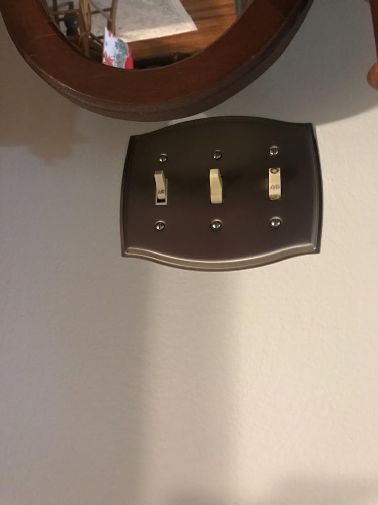 Sonoma Brushed Nickel Steel - 3 Toggle Wallplate - Customer Photo From Marcy C.