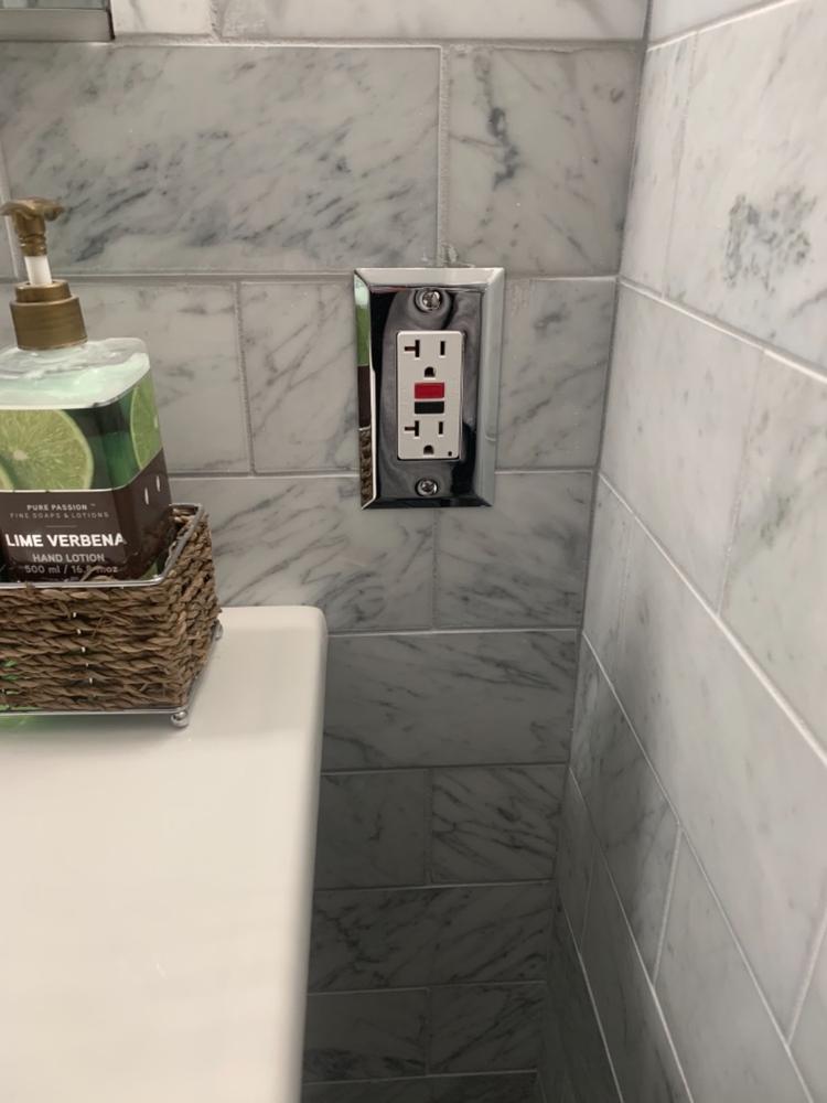 Century Polished Chrome Steel - 1 Rocker Wallplate - Customer Photo From Marcia F.