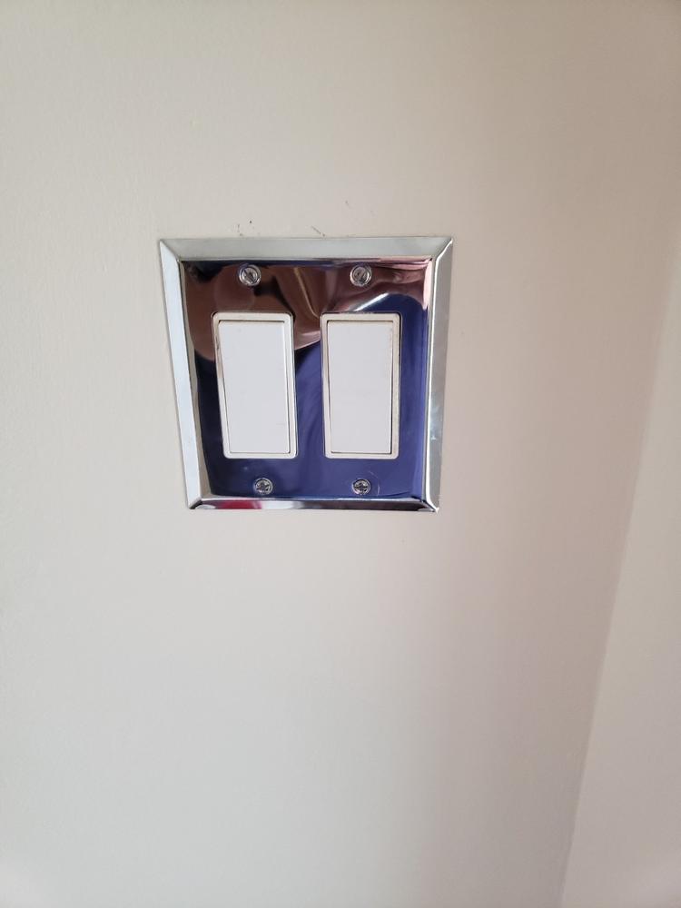 Century Polished Chrome Steel - 2 Rocker Wallplate - Customer Photo From Jannice J.
