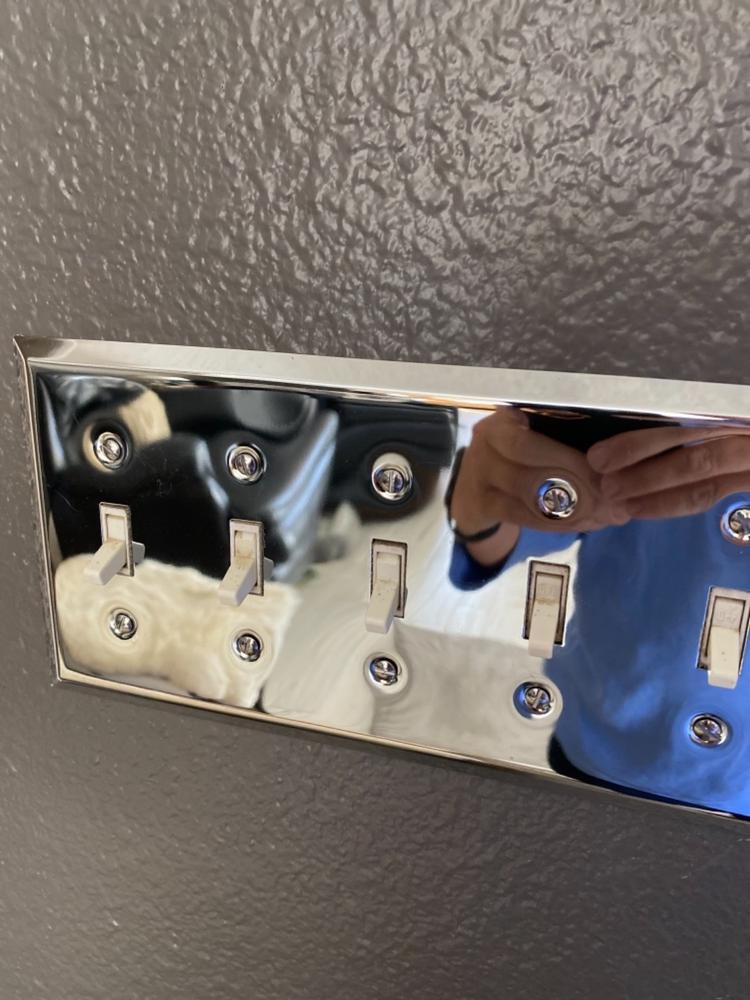 Century Polished Chrome Steel - 5 Toggle Wallplate - Customer Photo From Leah M.