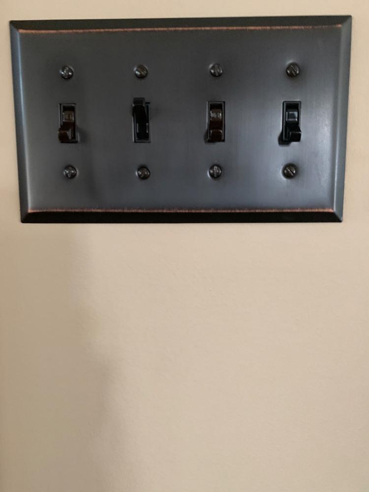 Century Aged Bronze Steel - 1 Duplex Wallplate - Customer Photo From Lynda G.