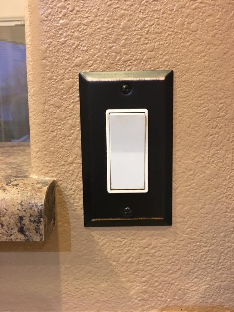 Century Aged Bronze Steel - 1 Duplex Wallplate - Customer Photo From Kathryn T.