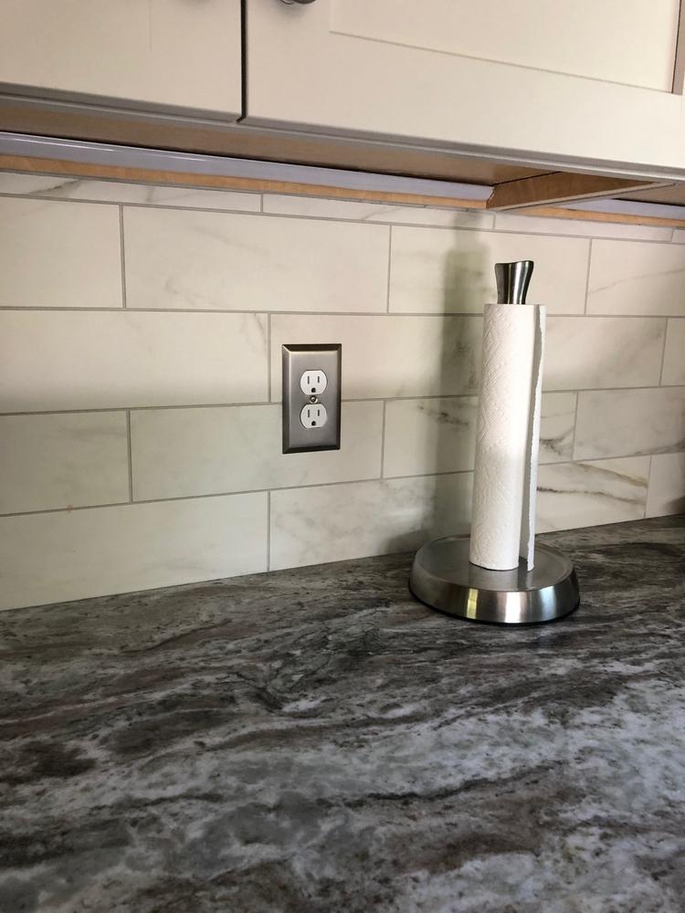 Century Brushed Nickel Steel - 1 Rocker Wallplate - Customer Photo From Cathy O.