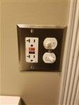 Century Antique Nickel Steel - 1 Rocker / 1 Duplex Wallplate - Customer Photo From Pillar E.