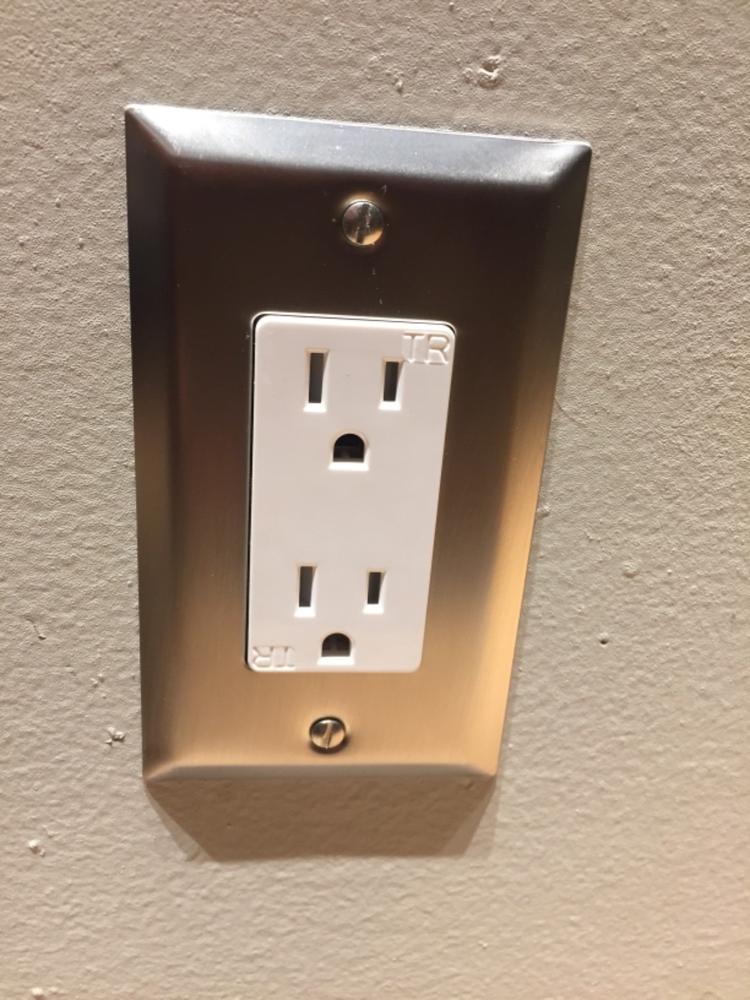 Century Brushed Nickel Steel - 2 Rocker Wallplate - Customer Photo From James P.