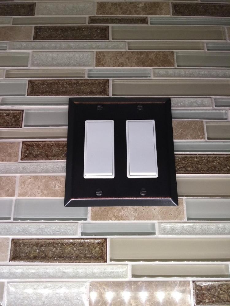 Century Aged Bronze Steel - 2 Rocker Wallplate - Customer Photo From Shant Boudakian