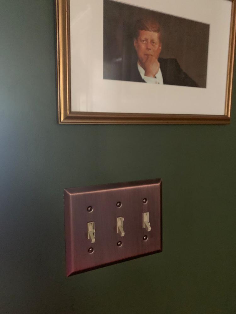 Century Brushed Copper Steel - 1 Toggle Wallplate - Customer Photo From Margaret D.