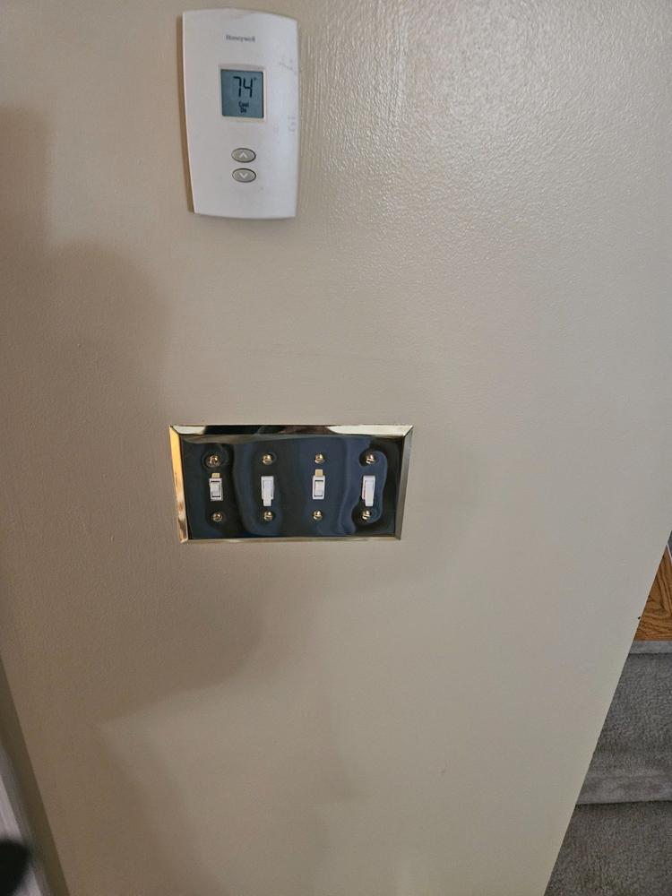 Century Polished Brass Steel - 1 Toggle / 1 Rocker Wallplate - Customer Photo From ADEWUNMI A.