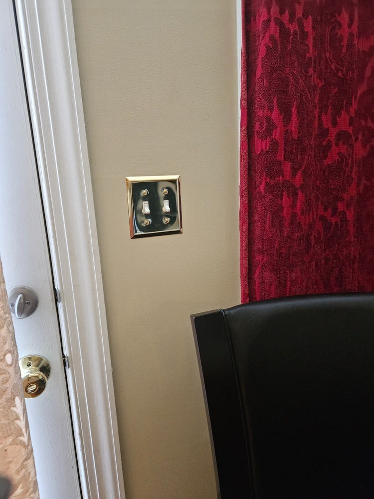 Century Polished Brass Steel - 1 Toggle / 1 Rocker Wallplate - Customer Photo From ADEWUNMI A.