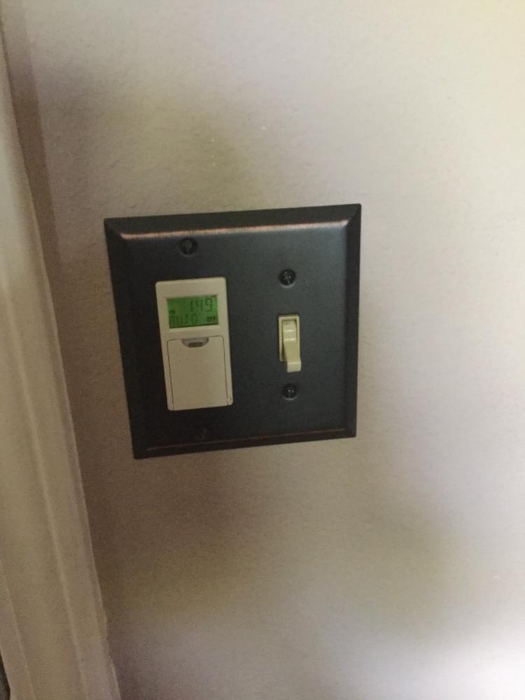 Century Aged Bronze Steel - 1 Toggle / 1 Rocker Wallplate - Customer Photo From Renee A.