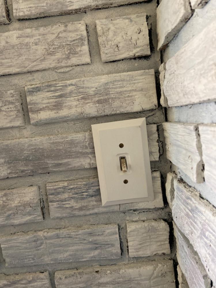 Baker Unfinished Alder Wood - 2 Toggle Wallplate - Customer Photo From Marilyn C.