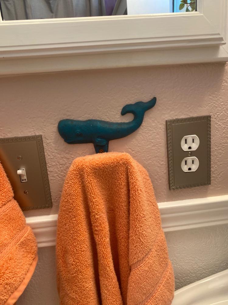 Greek Key Satin Nickel Cast - 1 Cable Jack Wallplate - Customer Photo From Shannon Haury