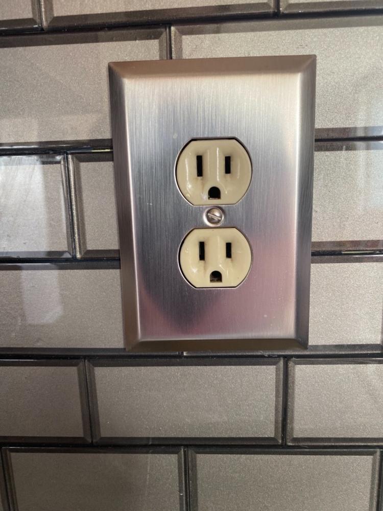 Oversized Brushed Nickel Steel - 2 Toggle Wallplate - Customer Photo From Tara R.