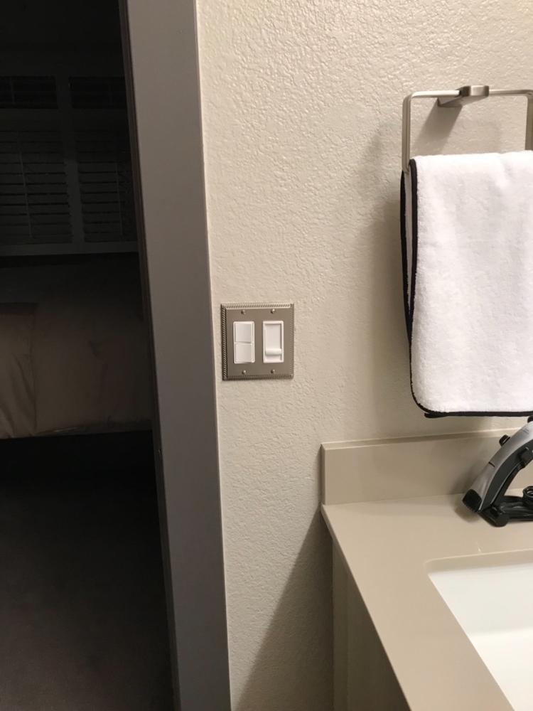 Georgian Satin Nickel Cast - 1 Rocker Wallplate - Customer Photo From Steven A.