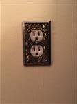 Filigree Antique Brass Cast - 1 Duplex Wallplate - Customer Photo From Mary H.