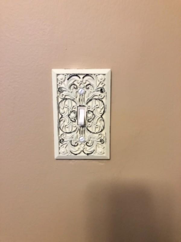 Filigree Antique White Cast - 1 Toggle Wallplate - Customer Photo From Andrew L.