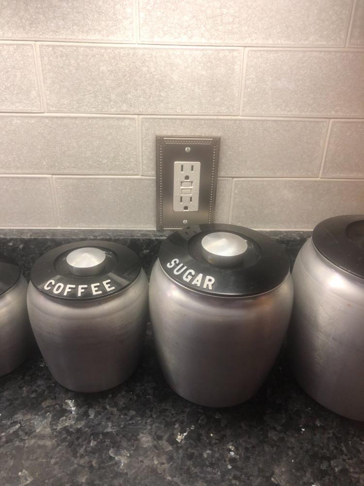 Imperial Bead Brushed Nickel Cast - 1 Rocker Wallplate - Customer Photo From judith Decosta