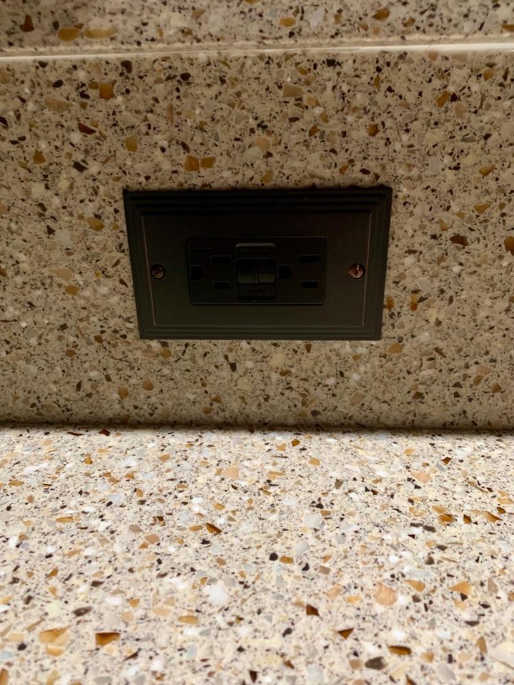 Steps Aged Bronze Cast - 1 Duplex Wallplate - Customer Photo From Kelly D.
